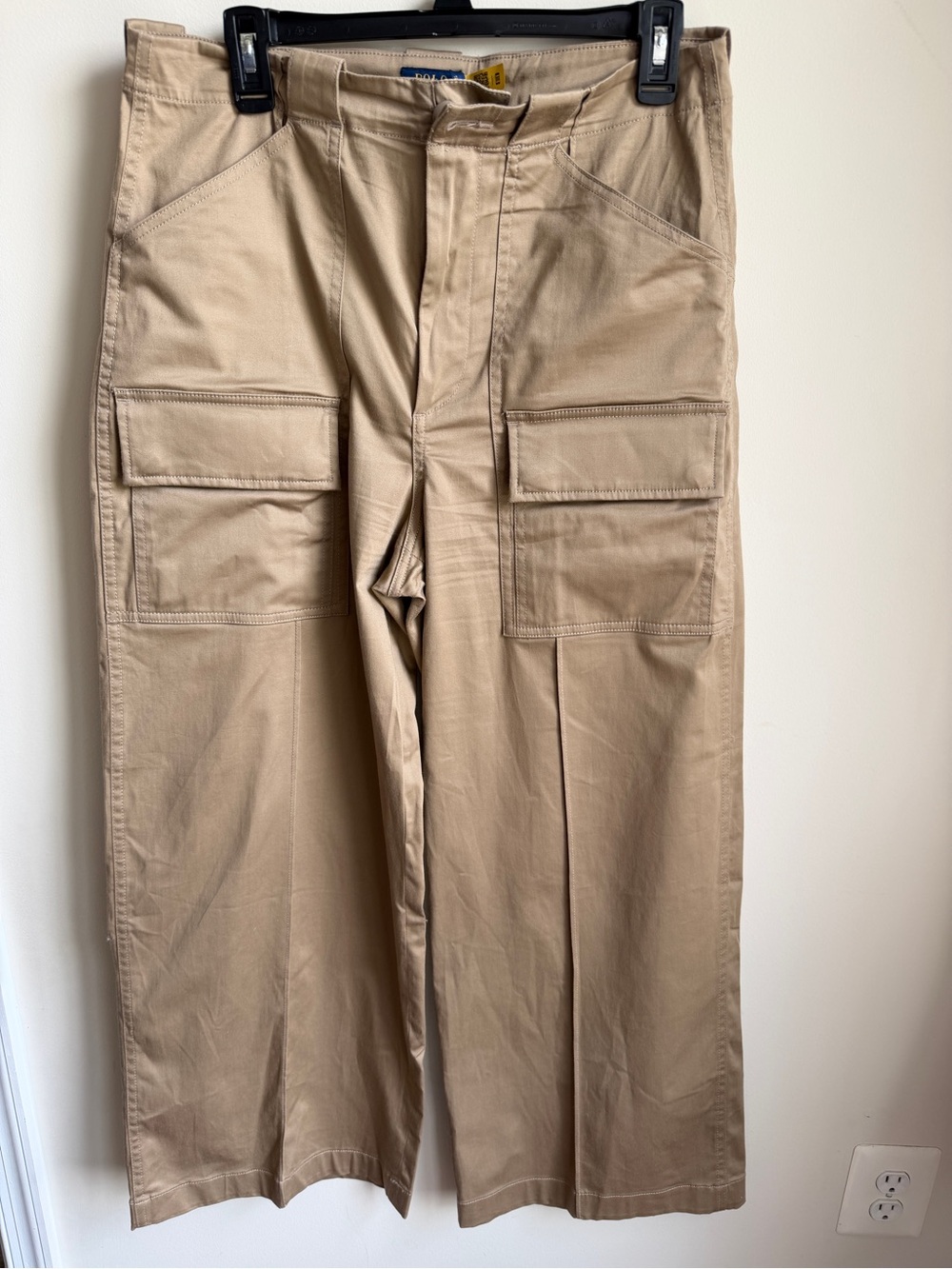 Polo Ralph Lauren Cargo Wide Leg Khakis Safari Quiet Luxury Womens 10R